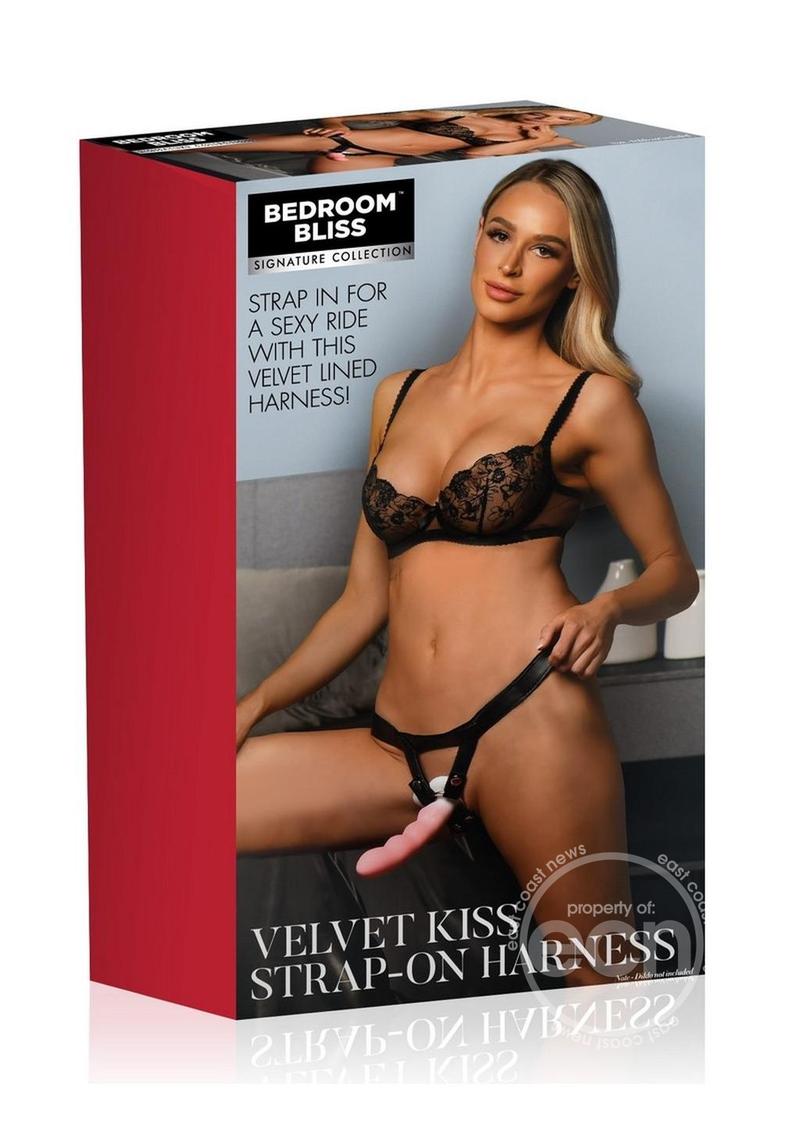 Bedroom Bliss Velvet Kiss Strap-On Harness - Black