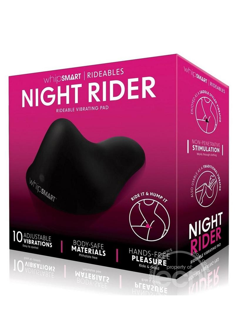 WhipSmart Night Rider Rechargeable Silicone Vibrating Pad - Black