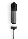 Le Wand Bullet Rechargeable Vibrator with Textured Silicone Sleeve and Ring - Black