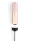 Le Wand Bullet Rechargeable Vibrator with Textured Silicone Sleeve and Ring - Rose Gold