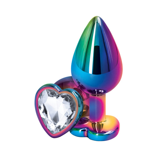 Rear Assets Metal Heart Plug Medium Multicolor/Clear