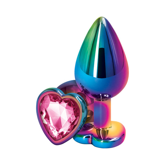 Rear Assets Metal Heart Plug Medium Multicolor/Pink