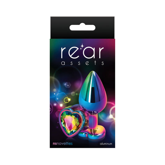 Rear Assets Metal Heart Plug Medium Multicolor/Rainbow