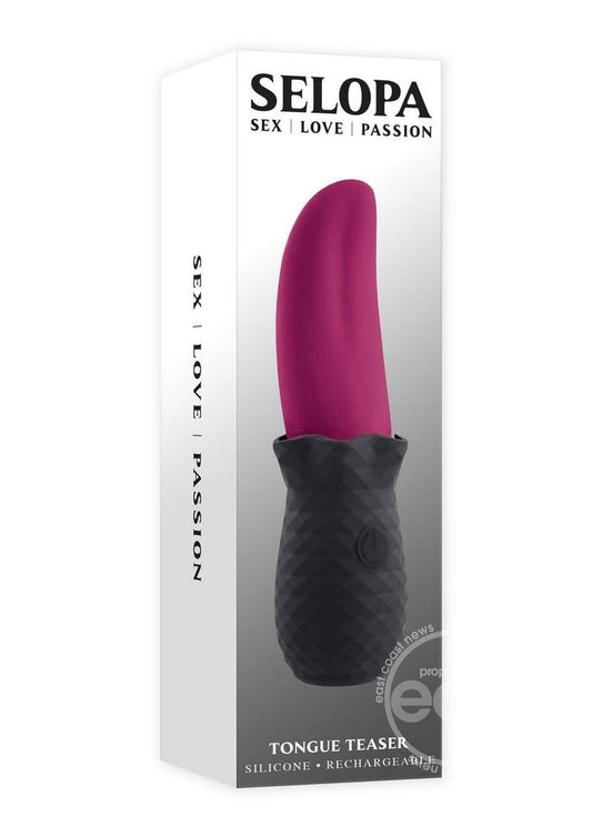 Selopas Tongue Teaser Rechargeable Silicone Clitoral Stimulator - Black