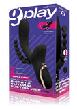 Bodywand G-Play Rechargeable Silicone G-Spot & Suction Vibrator with Anal Beads - Black