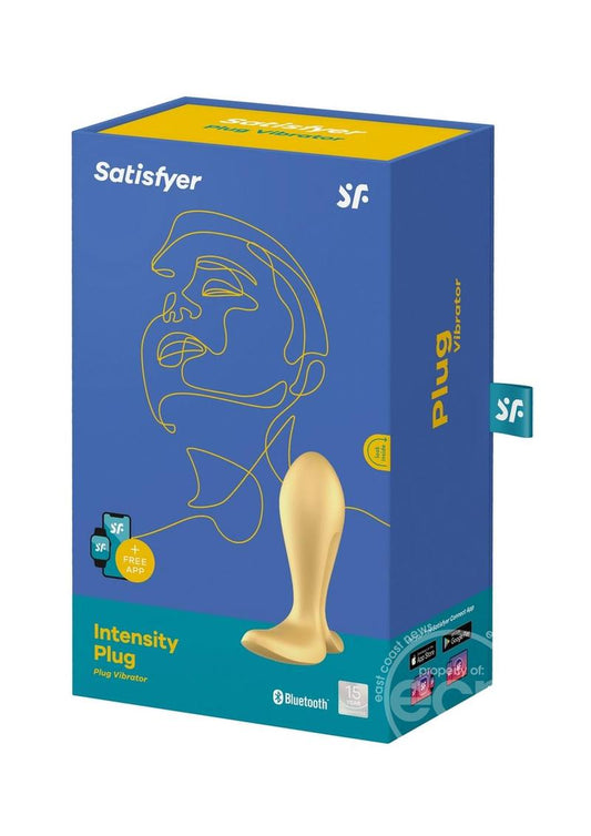 Satisfyer Intensity Plug Rechargeable Silicone Connect App Anal Plug - Gold