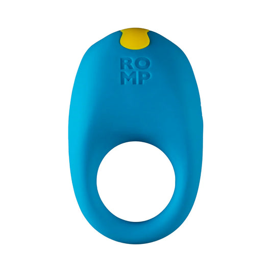 ROMP Juke Rechargeable Silicone Vibrating Penis Ring Light Blue
