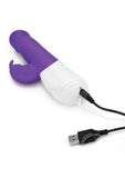 Rabbit Essentials Silicone Rechargeable Thrusting Rabbit Vibrator - Purple