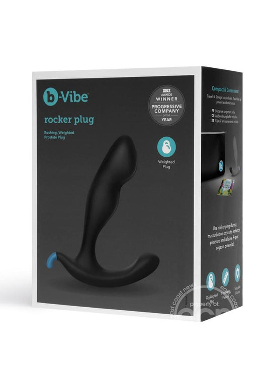 B-Vibe Rocker Plug Silicone Weighted Prostate Plug - Black