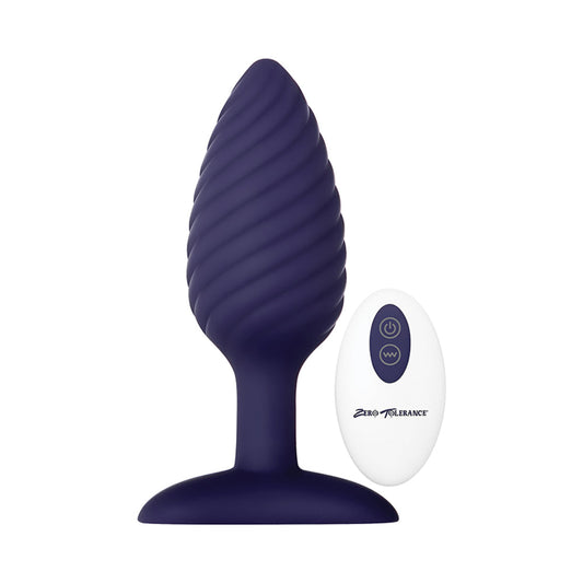 Zero Tolerance Wicked Twister Textured Vibrating Silicone Anal Plug Purple