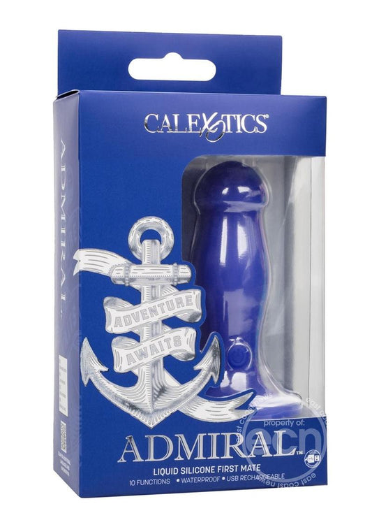 Admiral Liquid Silicone First Mate Rechargeable Anal Probe - Blue