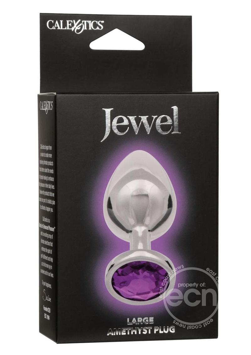 Jewel Amethyst Aluminum Anal Plug - Large - Purple