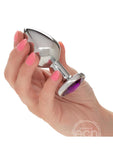 Jewel Amethyst Aluminum Anal Plug - Large - Purple