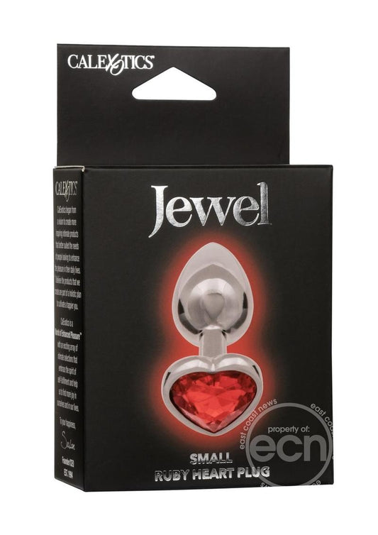 Jewel Ruby Heart Aluminum Anal Plug - Small - Red