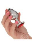 Jewel Ruby Heart Aluminum Anal Plug - Large - Red