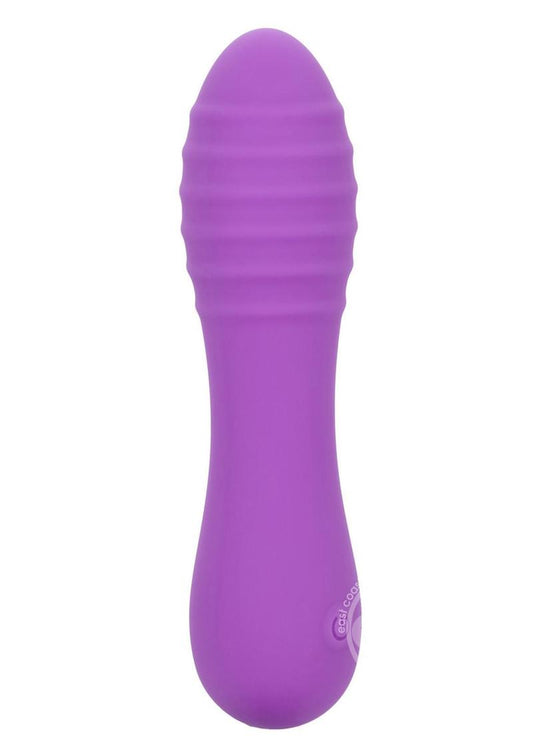 Bliss Liquid Silicone Ripple Rechargeable Vibrator with Clitoral Stimulator - Purple