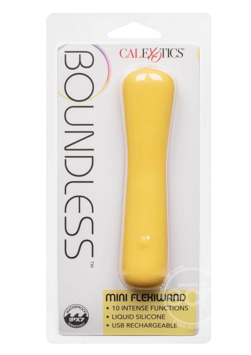 Boundless Mini FlexWand Bendable Rechargeable Silicone Massager - Yellow