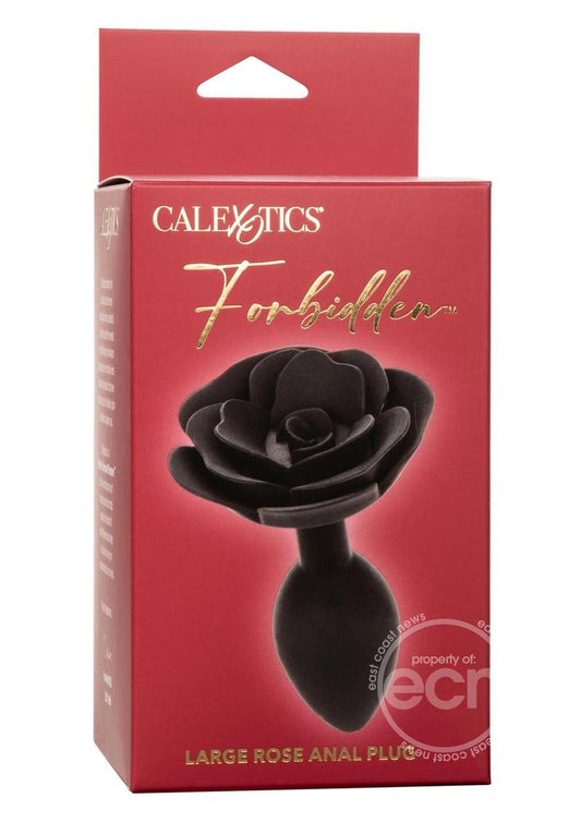 Forbidden Rose Silicone Anal Plug - Large - Black