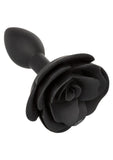 Forbidden Rose Silicone Anal Plug - Small - Black