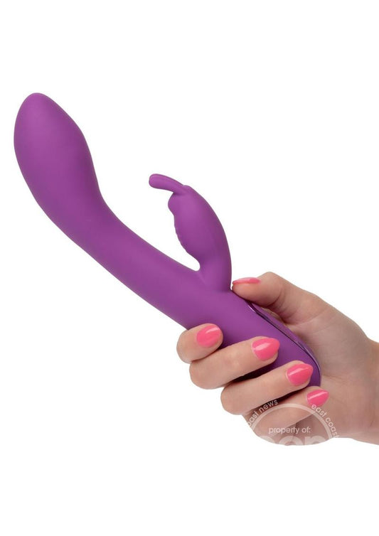 Jack Rabbit Elite Warming Rabbit Rechargeable Silicone Vibrator with Clitoral Stimulator - Purple