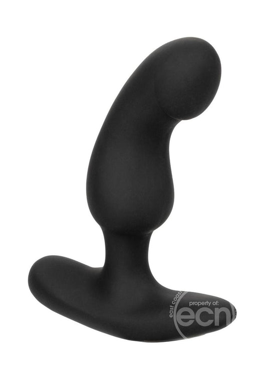 Anal Toys Rechargeable Curved Probe Silicone Anal Plug - Black