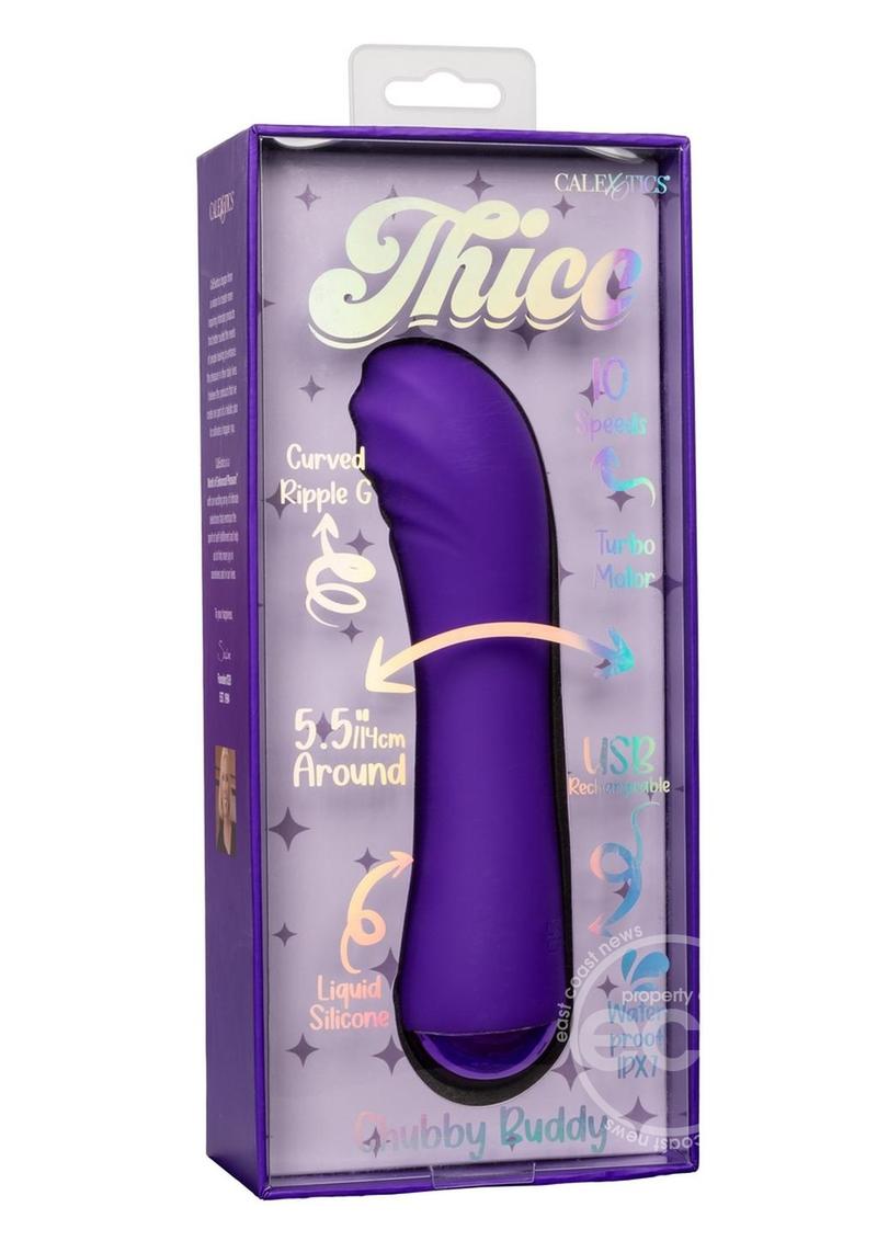 Thicc Chubby Buddy Rechargeable Silicone G-Spot Vibrator - Purple