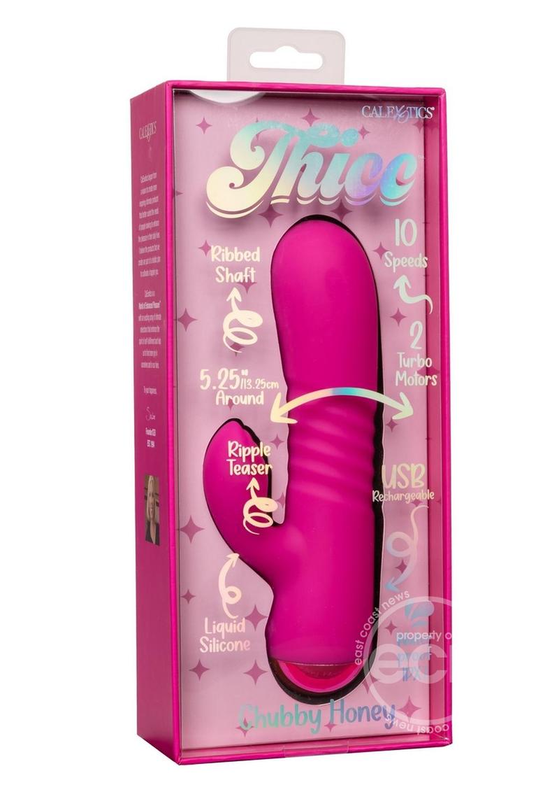 Thicc Chubby Honey Dual Motor Vibrator with Clitoral Stimulator - Pink