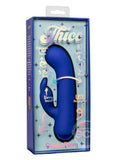 Thicc Chubby Bunny Rechargeable Silicone Rabbit Vibrator - Blue