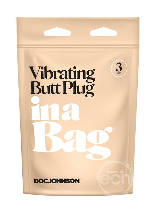 In a Bag Silicone Vibrating Butt Plug 3in - Black