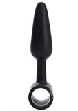 In a Bag Silicone Vibrating Butt Plug 3in - Black