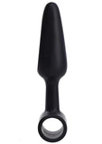 In a Bag Silicone Vibrating Butt Plug 4in - Black