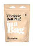 In a Bag Silicone Vibrating Butt Plug 5in - Black