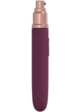 LoveLine The Traveler Rechargeable 10 Speed Travel Vibrator - Burgundy - Holds Lubricant