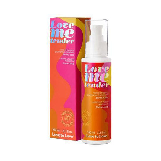 Love to Love Love Me Tender Luscious & Heating Massage Oil Cotton Candy 3.3 oz.