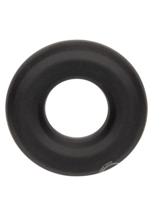 Alpha Liquid Silicone Prolong Cock Ring - Medium - Black