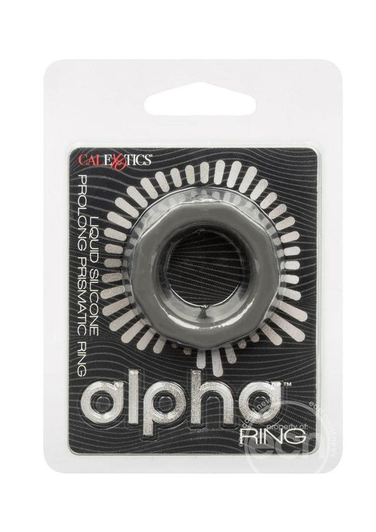 Alpha Liquid Silicone Prolong Presmatic Cock Ring - Gray