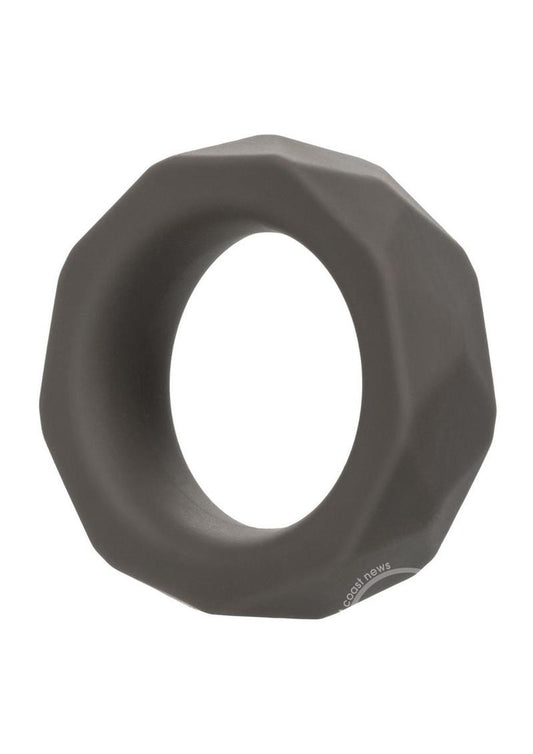 Alpha Liquid Silicone Prolong Presmatic Cock Ring - Gray