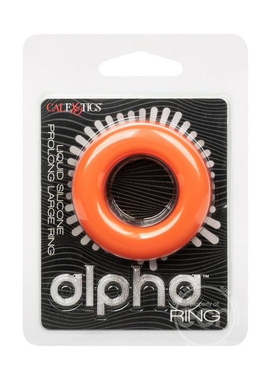 Alpha Liquid Silicone Prolong Cock Ring - Large - Orange