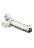 Pleasure Crystals Glass Dildo with Balls 7.1in - Clear