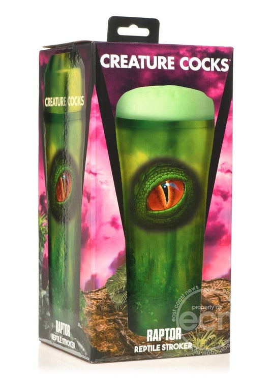 Creature Cocks. Raptor Reptile Stroker - Green/Black