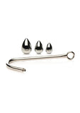 Master Series Anal Hook Trainer with 3 Plugs - Stainless Steel