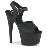 ADORE-708UL 7" FAUX LEATHER BLACK MATTE HEEL