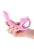 Seduction Kaia Rechargeable Silicone Dual Vibrator with Air Pulse Clitoral Stimulator - Pink