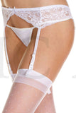 LACE GARTERBELT WITH OVERSIZED BOW - WHITE