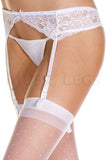 LACE GARTERBELT WITH OVERSIZED BOW - WHITE