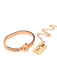 Master Series Cuffed Locking Bracelet & Key Necklace - Rose Gold