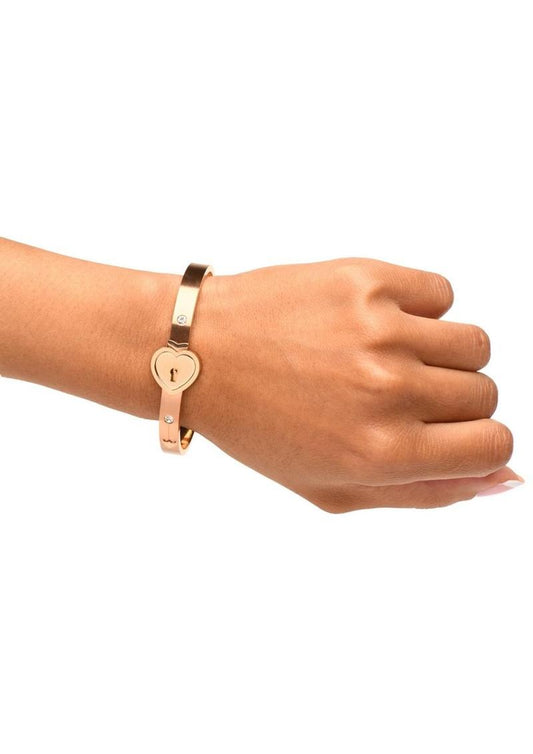 Master Series Cuffed Locking Bracelet & Key Necklace - Rose Gold