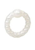 Pearl Beaded Prolong Silicone Cock Ring - White