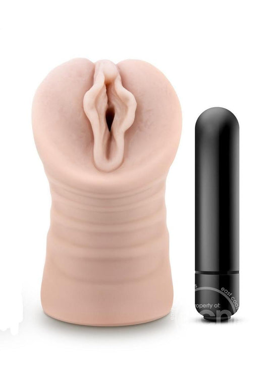 EnLust Destini Dual End Vibrating Stroker - Pussy - Vanilla