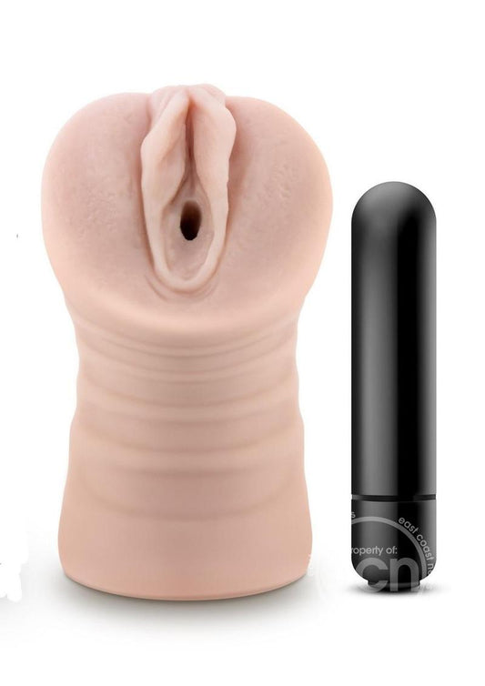 EnLust Ayumi Dual End Vibrating Stroker - Pussy - Vanilla